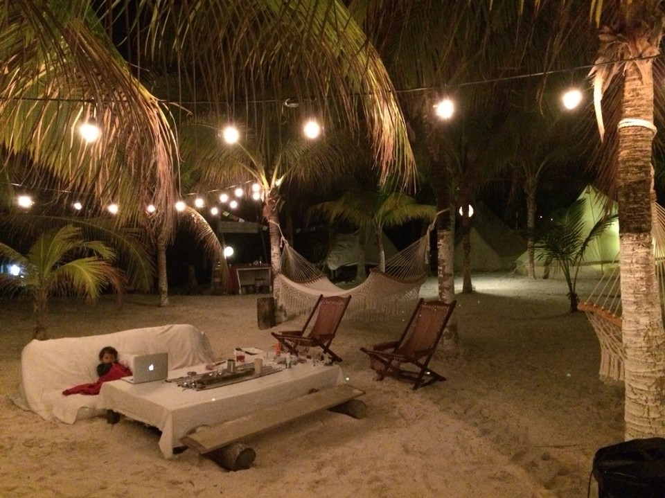 Mexiko - Tulum - Unser Strandareal bei Nacht!