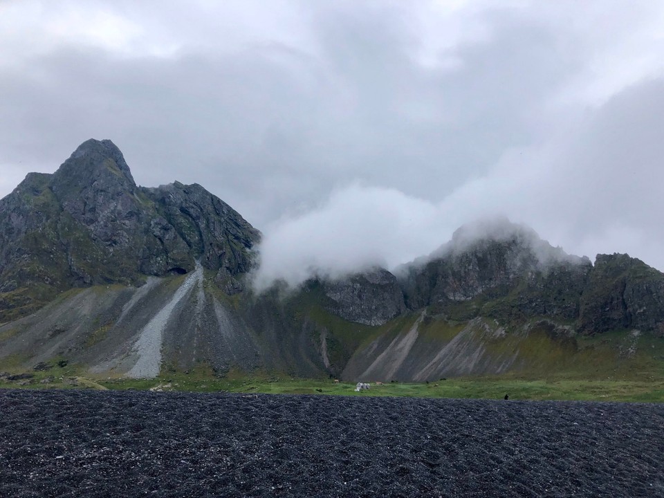 Island - Sveitarfélagið Hornafjörður - Ab und zu werfe ich einen Blick zum Eystrahorn und schaue, wie sich die Wolkenlage dort entwickelt...