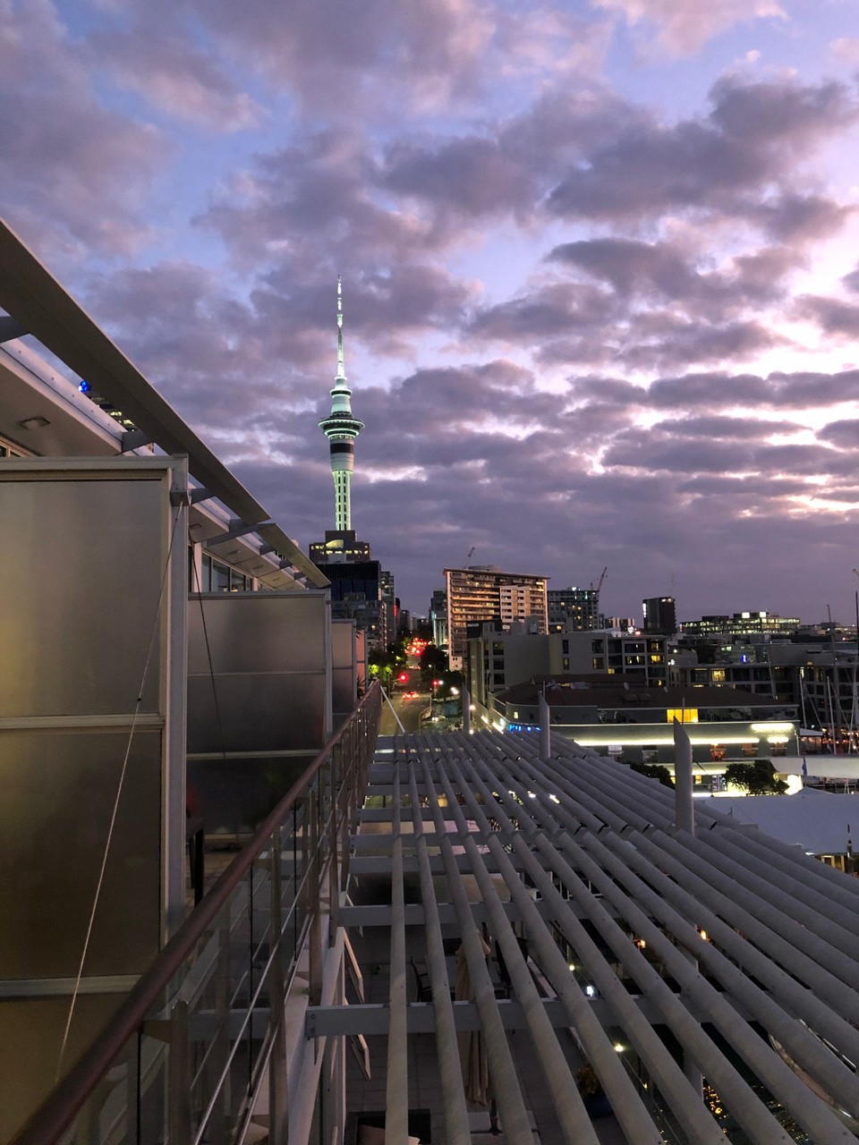 Neuseeland - Auckland - Abendstimmung auf unserem Balkon
