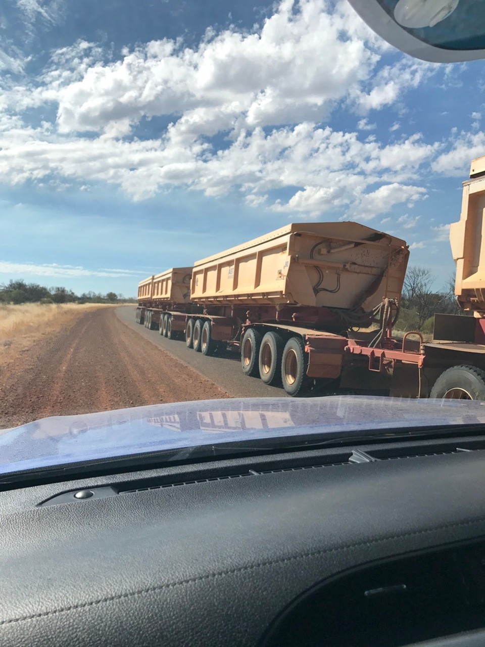 Australia - Plenty Highway - And then a road train zooms past 