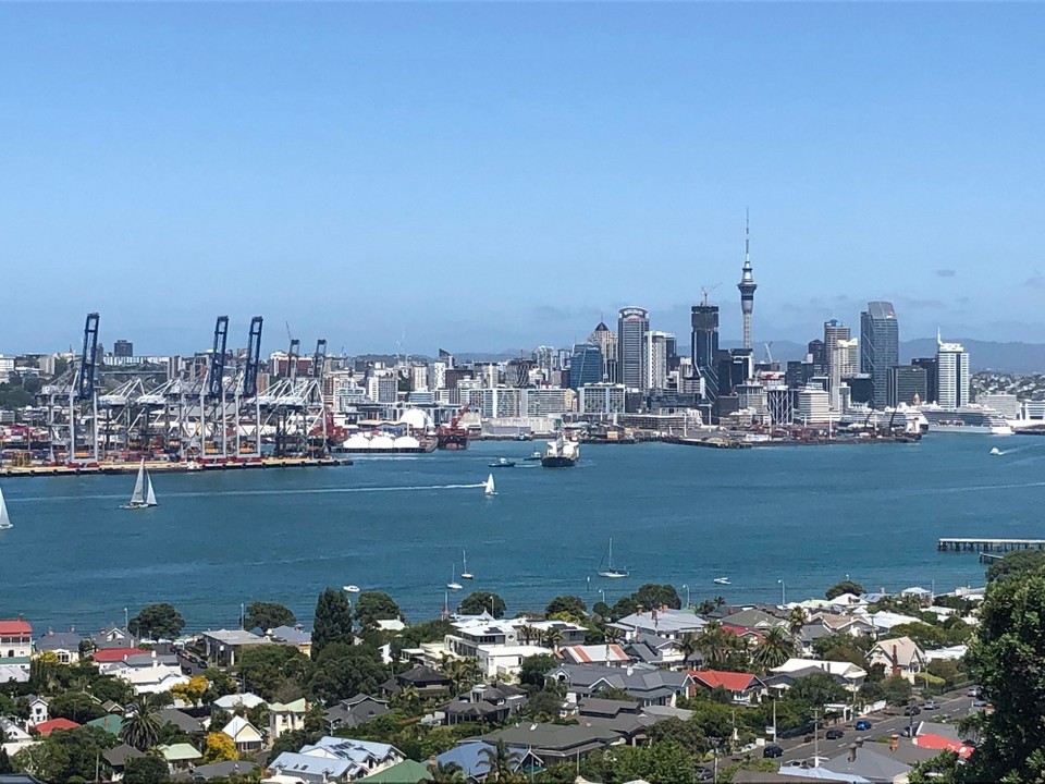 Neuseeland - Auckland - Aussicht vom Mount Victoria zur Skyline
