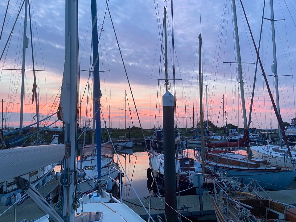 United Kingdom - Walton On The Naze - Having had a drink on the terrace at the Yacht Club, we ate there before returning to Avalon to enjoy the sunset.