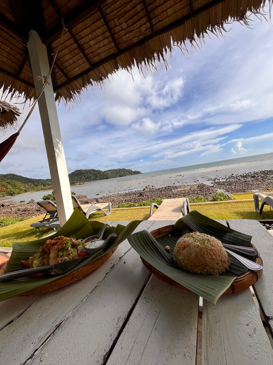Thailand - Ko Chang District - Our hotel was lush but the room wasn’t so great - only a fan and no air con and whole cast of bugs life in there 
Hardly slept in here and upgrading our room tomorrow for sure 