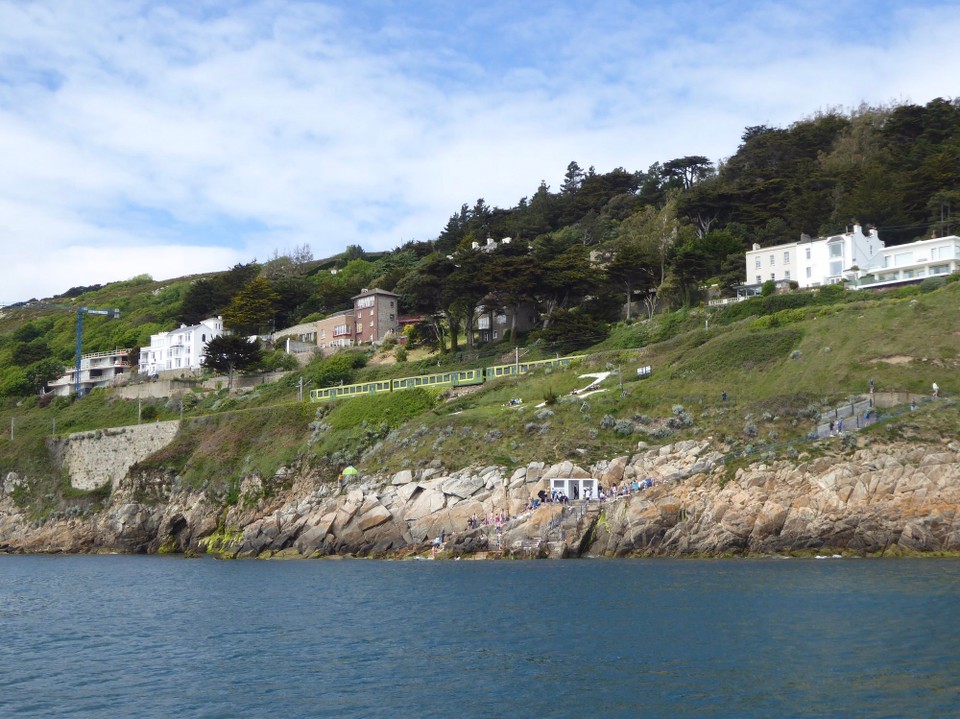 Ireland - Killiney - Anchoring at Sorrento Point near to the Vico Baths.  The area has many Italian names as it is supposed to be reminiscent of Naples.  There was a constant stream of swimmers coming down to the steps, and some naked sunbathers. 