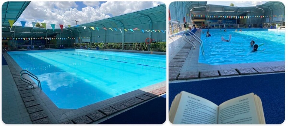 Vietnam - Can Tho - Den restlichen Tag verbring ich im Schwimmbad 🥳 erst hab ich das ganze Becken für mich und kann meine Bahnen ziehen, dann kommen noch andere und ich widme mich meinem Buch 😌