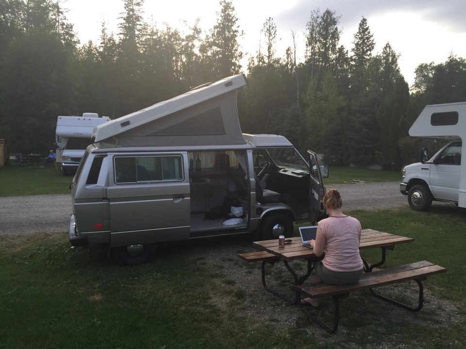 Canada - Revelstoke - Een kampeerplaats met wifi! Bijwerken!