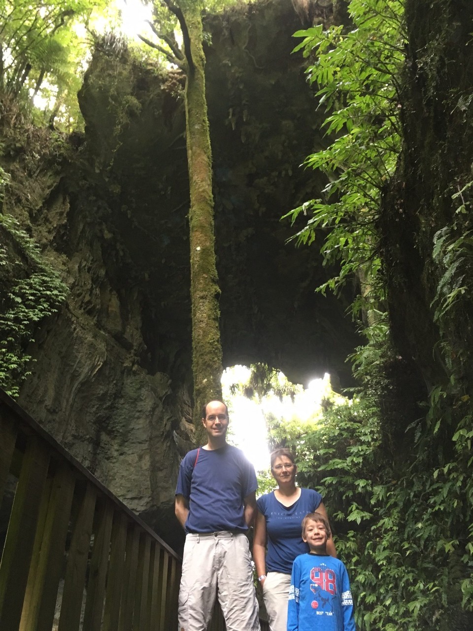 Neuseeland - Te Anga - Bei der Brücke handelt es sich um einen 17 m hohen Kalksteinbogen, der aus einem Höhlensystem übrig geblieben ist.