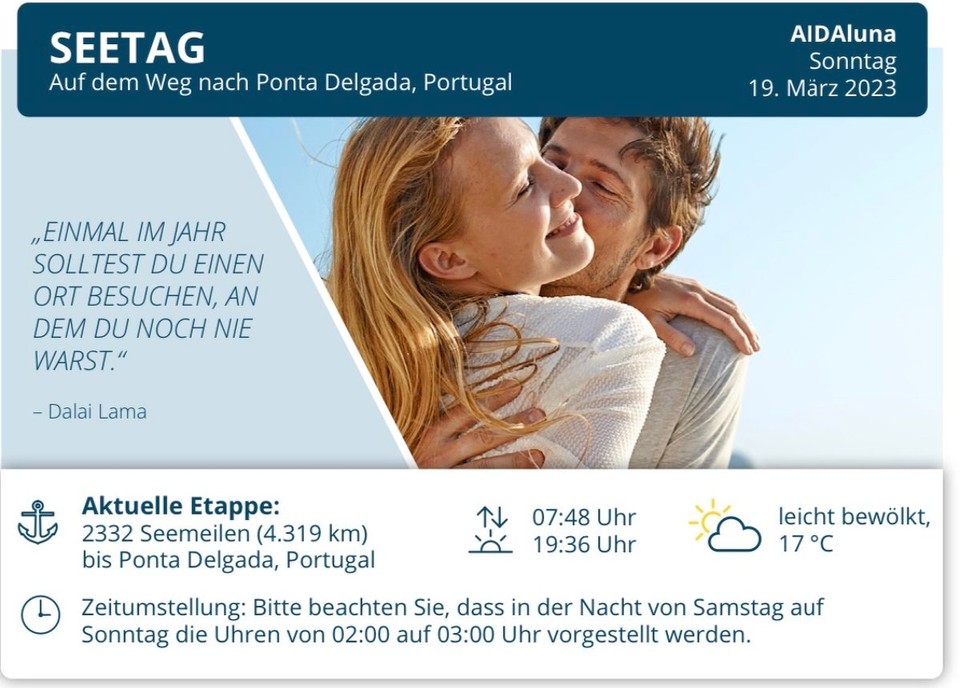 Ort bestimmen … -  - 4. Seetag