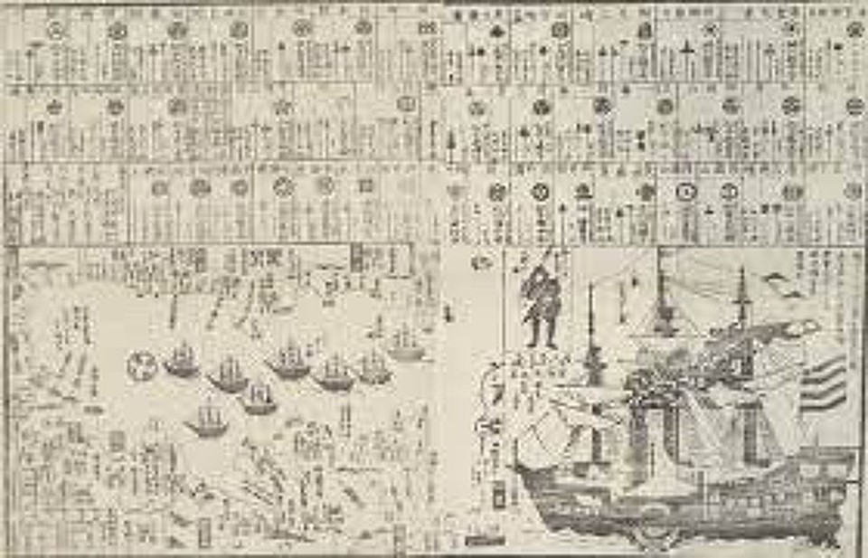 Japan - Yokosuka - Zeichnung der Flotte von Commodore Perry