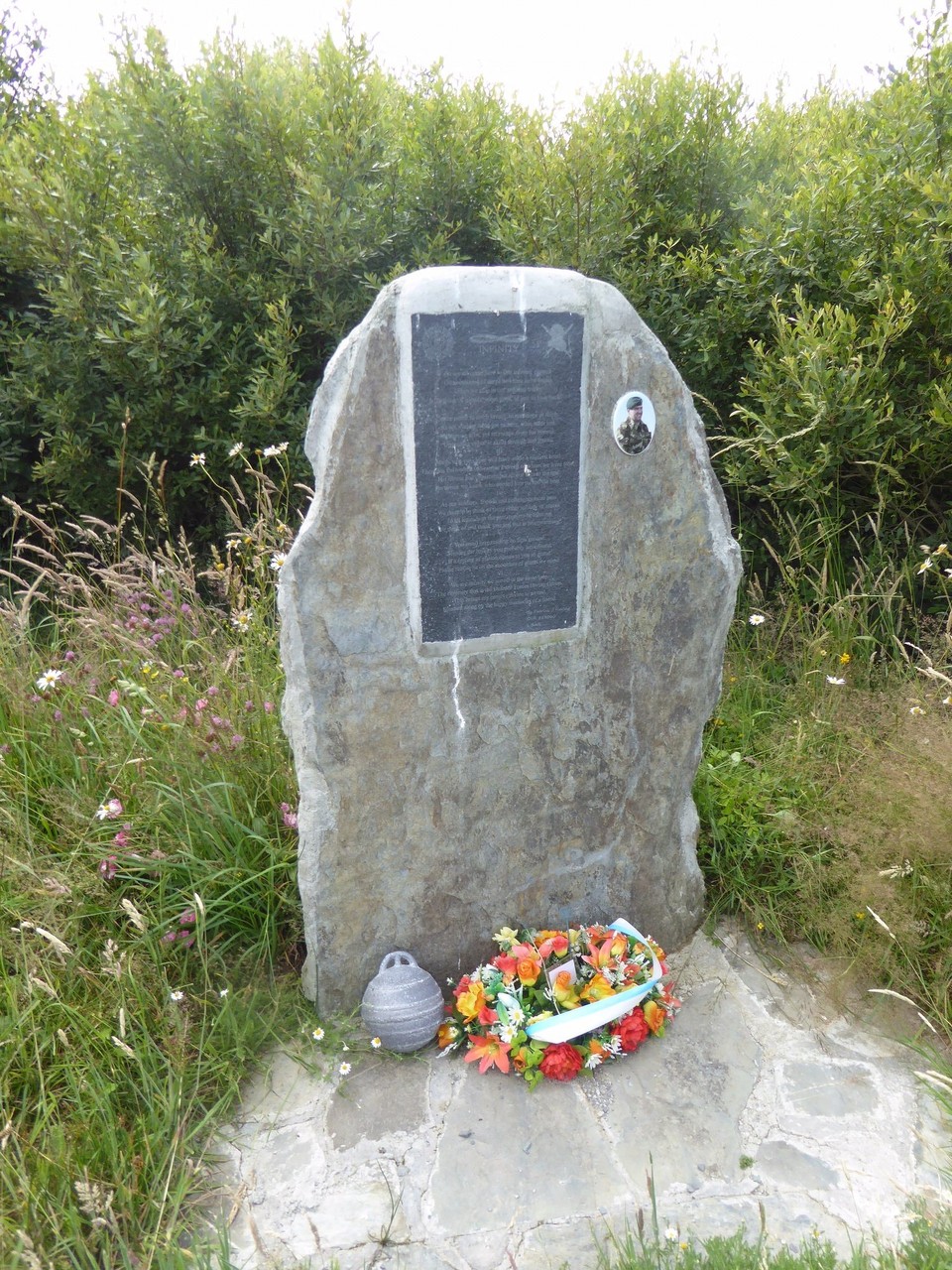 Ireland - Bere Island - Just near the beach is a memorial poem to army divers by Bg Patrick J Hurley.