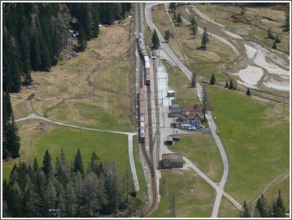 Schweiz - Graubünden - Cavaglia Strecke Berninabahn, Blick von Alp Grüm