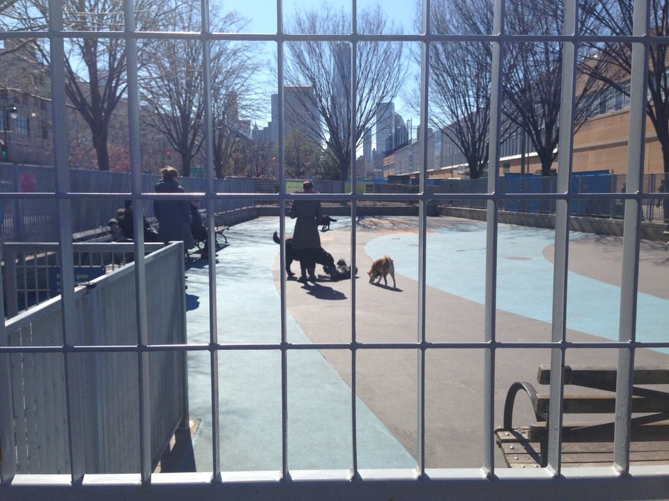 Vereinigte Staaten - New York - Ein Dog Run am Hudson River