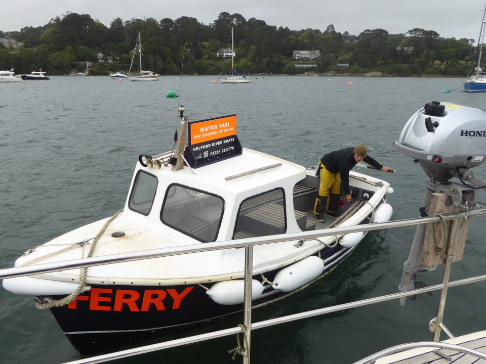 United Kingdom - Helston - George struggling to control the ferry as he came alongside. 