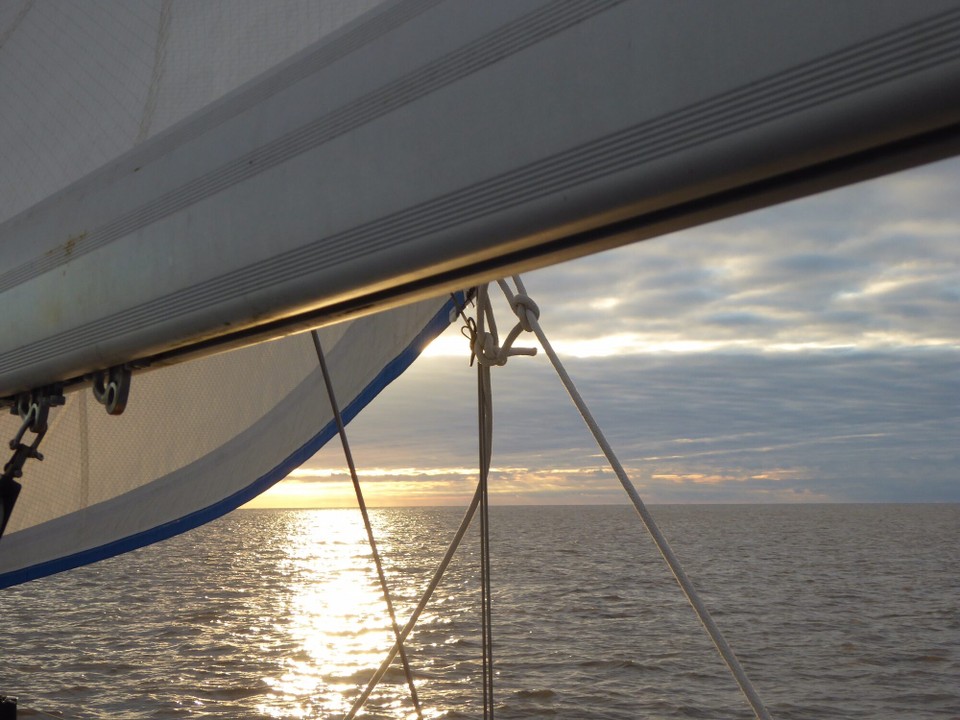 United Kingdom - Southwold - Perfect wind and tide for sailing with a slightly reefed foresail.