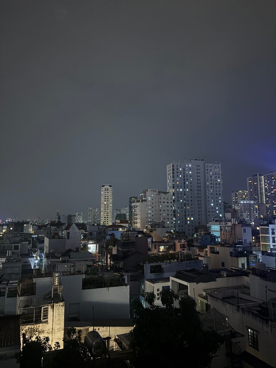 Vietnam - Ho Chi Minh City - The view from the rooftop of my hostel! Having a beer up here at night was stunning