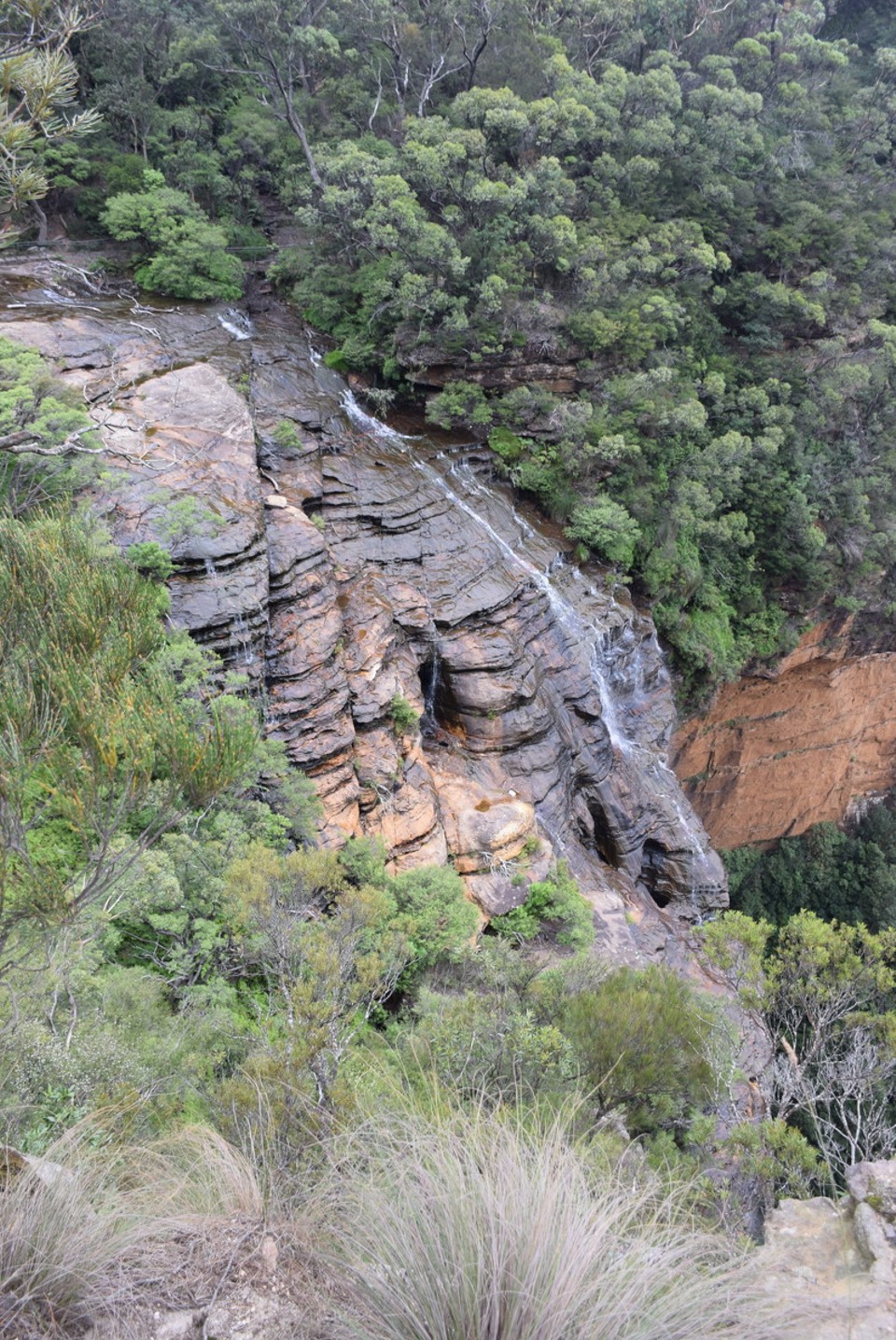 Australien - Wentworth Falls - Der obere Teil des Wasserfalls
