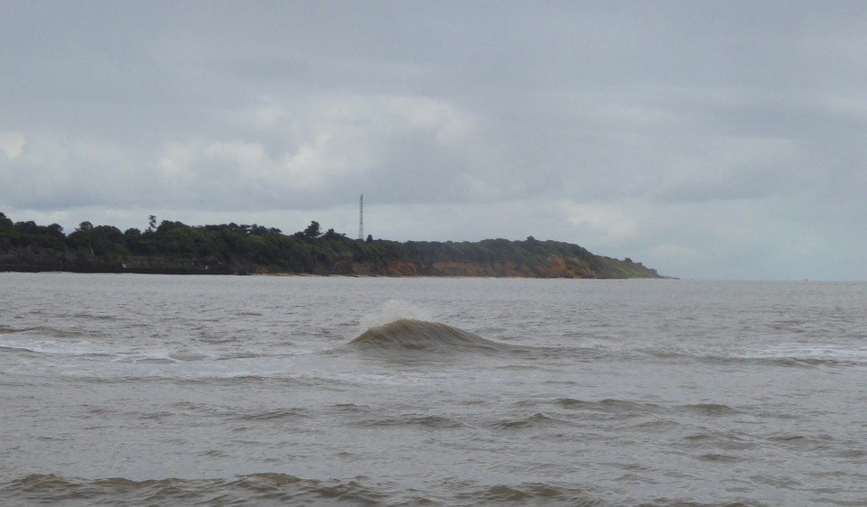 United Kingdom - Woodbridge - The entrance to the Deben looks scary with water breaking over the sand banks…