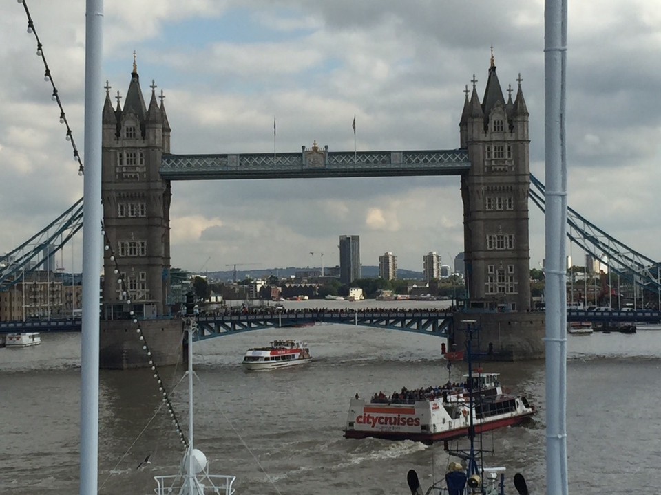  - United Kingdom, London, River Thames - River Thames, London. Cruising under the Tower Bridge. 