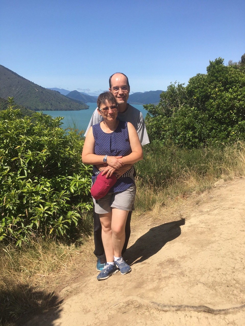 Neuseeland - Havelock - Wir machen eine kurze Wanderung auf einen Aussichtspunkt. Der Pelorus Sound im Hintergrund.