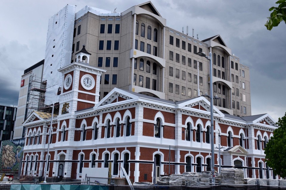 Neuseeland - Christchurch - Das alte Post Office mit Uhrturm.