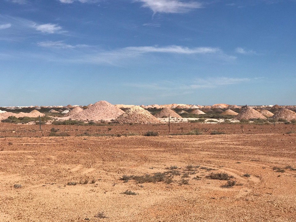 Australia - Coober Pedy - Mullock heaps dot the landscape