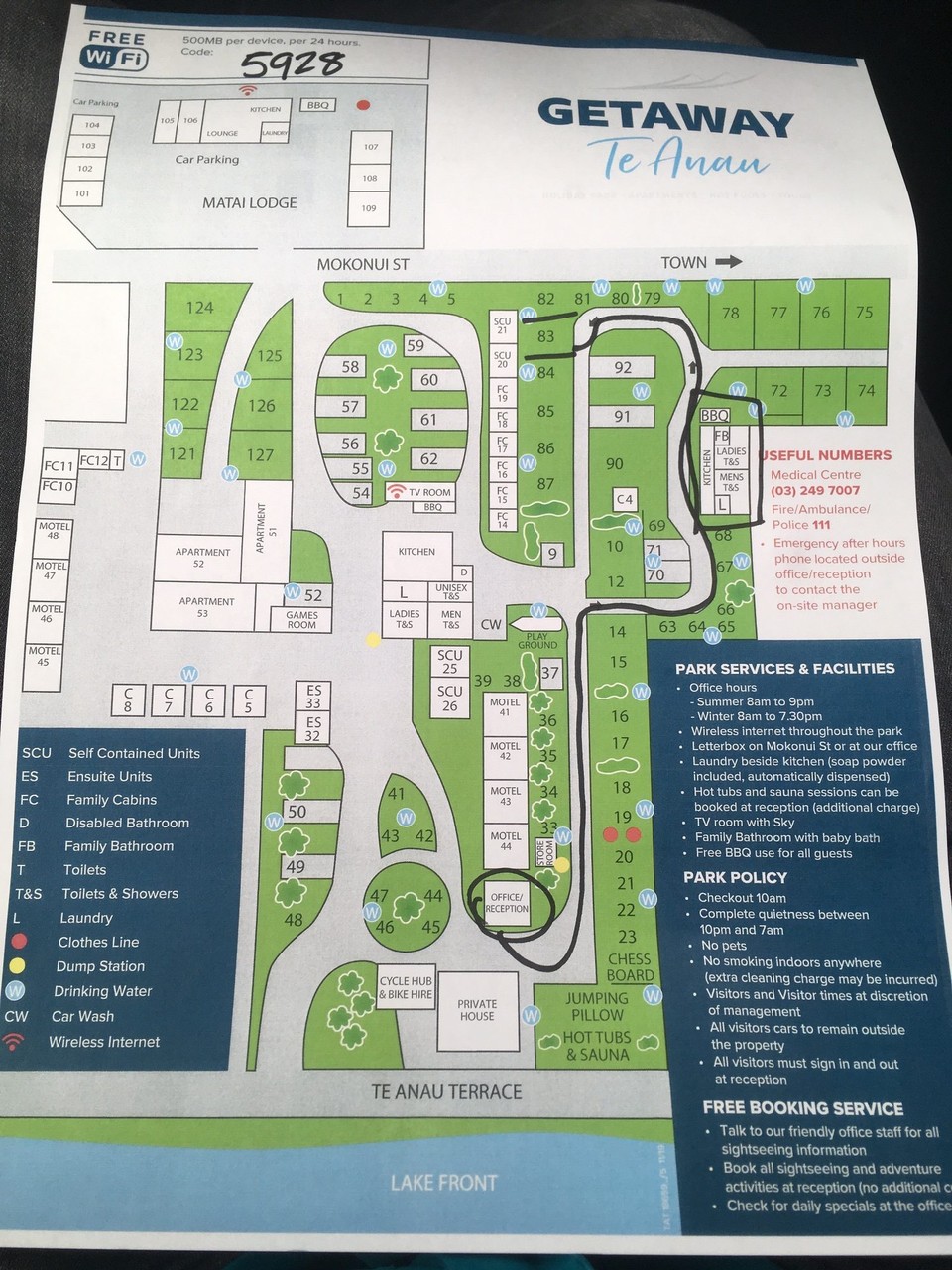 Neuseeland - Te Anau - Unser Platz im Getaway Camping in Te Anau.