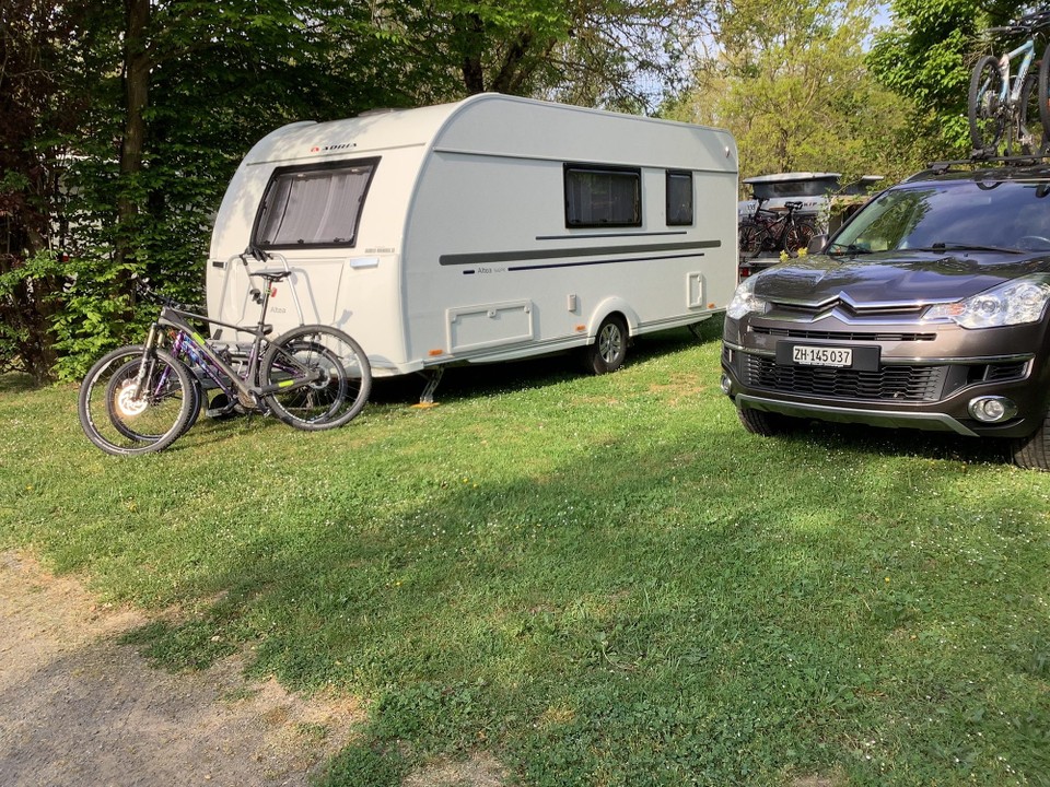 Frankreich - Anse - Unser Wohnwagen von aussen!