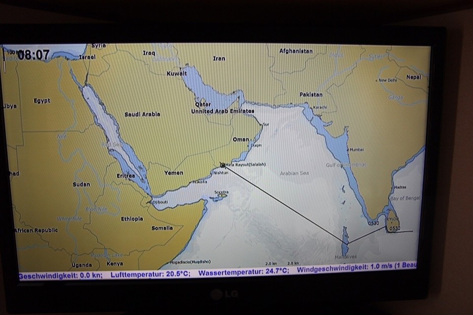 Oman - Salala - Unsere kartographische Lage