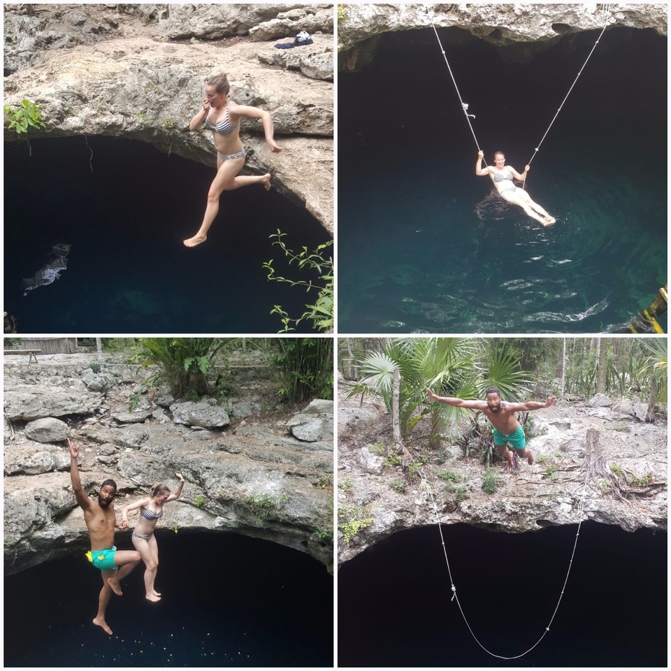 Mexiko - Tulum - Es ist herrlich, erfrischend, kristallklar und man will nicht mehr aufhören zu springen.
Kurzer Link anbei wie Cenoten entstehen:

https://de.m.wikipedia.org/wiki/Cenote