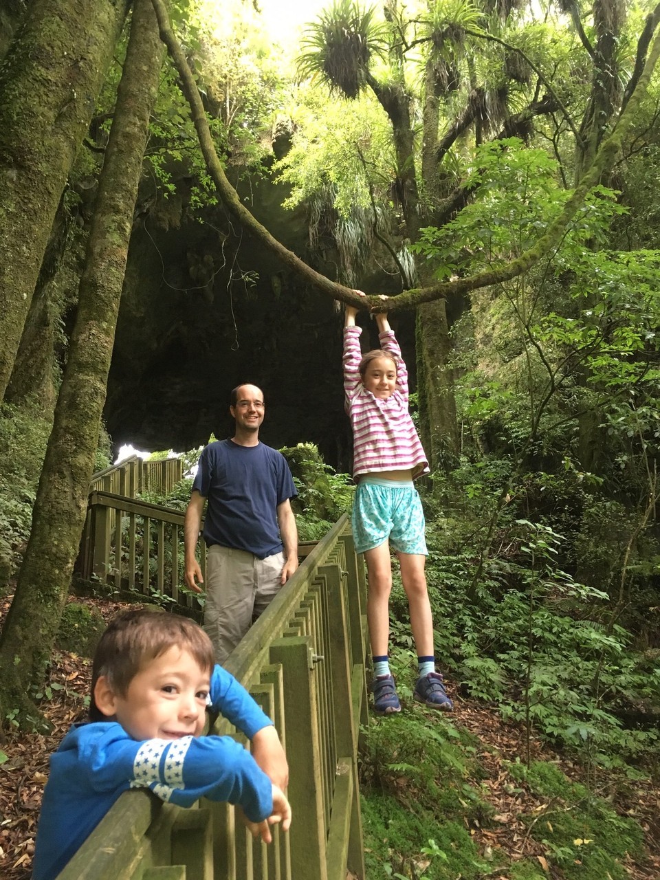 Neuseeland - Te Anga - Hinter der Brücke haben wir eine tolle Kletterliane gefunden.