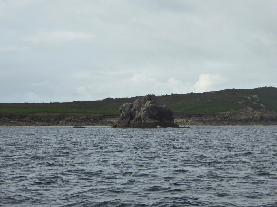 United Kingdom - Isles Of Scilly - Going across the main bay in the middle of the island we went past a shipwreck and around the tip of Gugh.  The rocks have interesting names like Dropnose Rock, Great Wingletang and Cuckolds Ledge; much more imaginative than the towns with names like Old Town, New Town, High Town and Low Town!