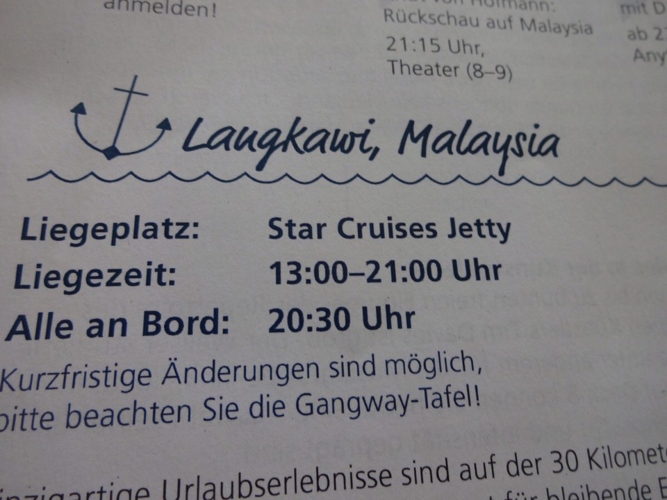 Malaysia - Langkawi - Kurze Liegezeit unternehmen was auf eigene Faust