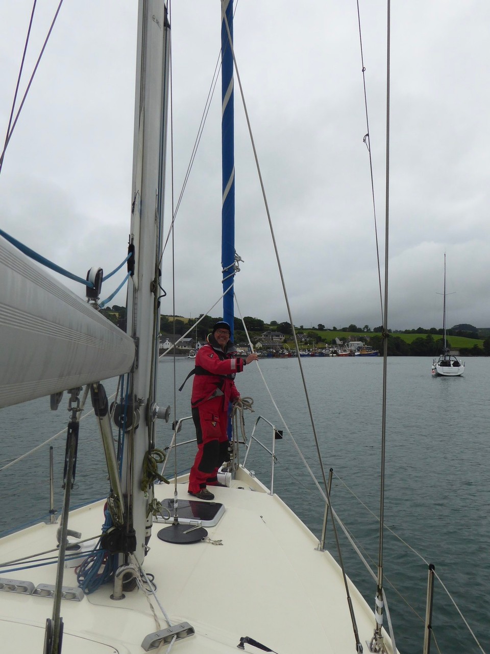 Ireland - Union Hall - We pottered around near Glandore trying to find the yellow visitor buoys mentioned in the pilot book, but felt anchoring nearer to Union Hall might be better and calmer.