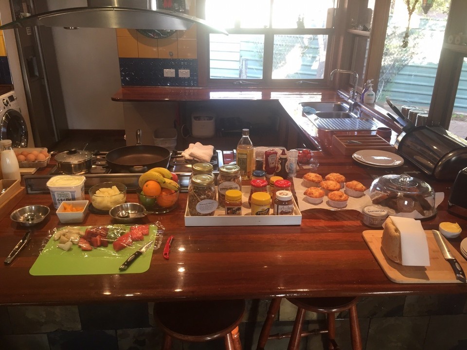 Australia - Braitling - Ma még frissen sült banános muffint is kaptunk reggelire. 