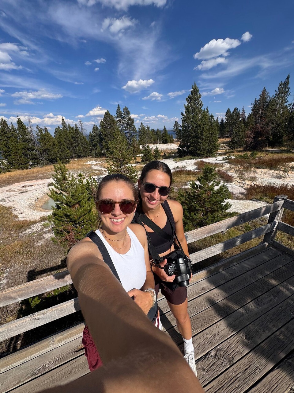 Vereinigte Staaten - Yellowstone National Park - Mier sind denn no uf en chline Spaziergang zu deh Thumb Geyser Quellen. Es esch mega schön gsi. De Gruch esch weniger guet gsi. Es hed sehr nach Schwefel gschmökt😂. Hei hemmer denn nömme möge laufe und hend Autogstöpplet, es esch denn doch no witer gsi als dänkt und es esch au scho chli spot gsi.