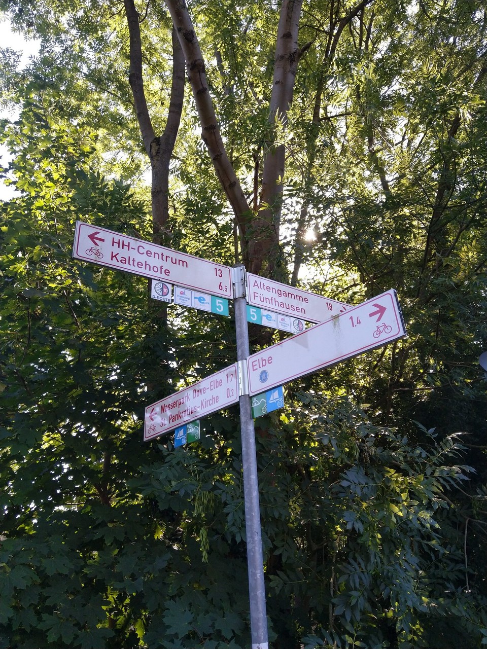 Deutschland - Boizenburg/Elbe - Erstmal musste ich nach dem gestrigen außertourigen Hamburg-Tag den Elberadweg wiederfinden. Aber da ich strategisch günstig gewohnt habe, war das e schnell wieder auf den Schildern. Bis zur Moldaumündung werde ich es wohl auch nicht mehr großartig verlassen.