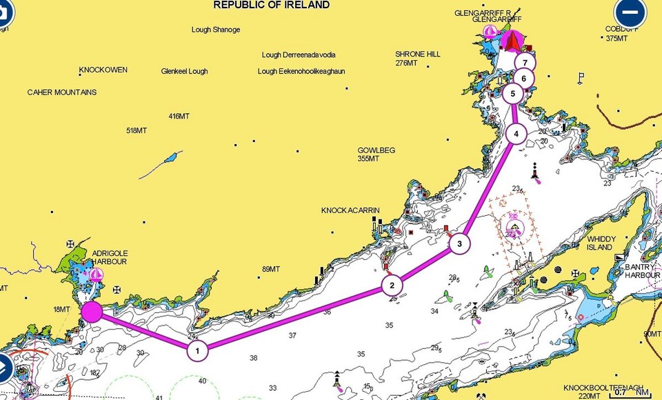 Ireland - Glengarriff - Adrigole Harbour to Glengarriff. 10 nautical miles. 