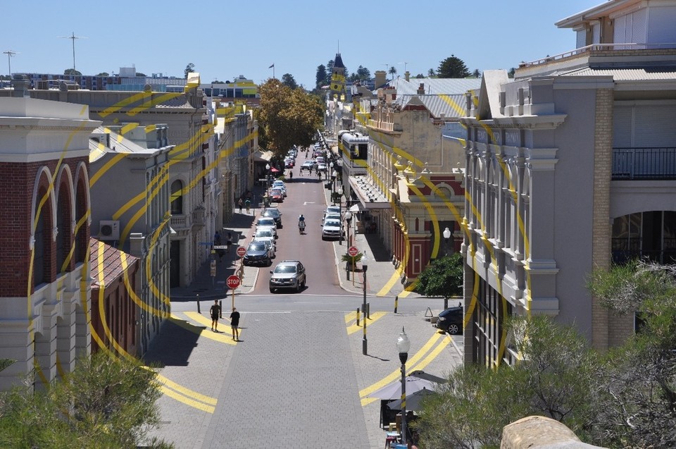 Australien - Fremantle City - Die Aufklärung des Rätsels der gelben Farbflächen in den Gassen und Häusern in Fremantle...!