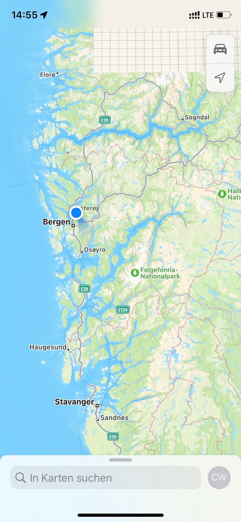 Norwegen - Eikelandsosen - Es geht vorbei an Bergen - dort leben aber zu viele Menschen 🙈