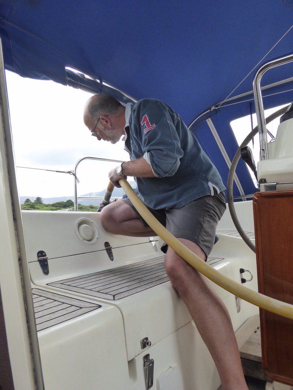 Ireland - Bere Island - It feeds very slowly which is perfect for our fuel tank, as often it flows too quickly and backs up onto the deck of the boat.