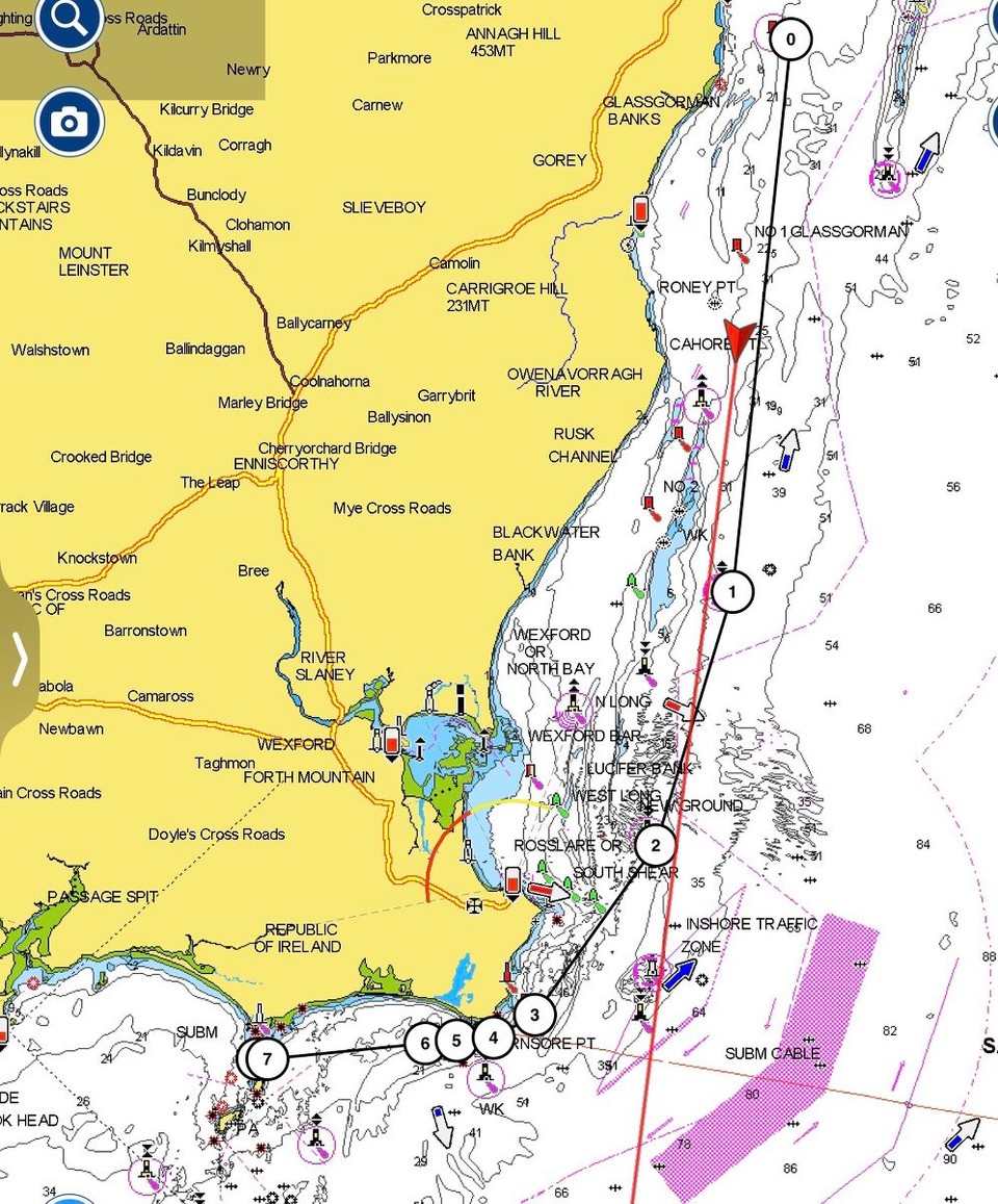 Ireland - Kilmore Quay - Arklow to Kilmore Quay. 46.5 nautical miles.