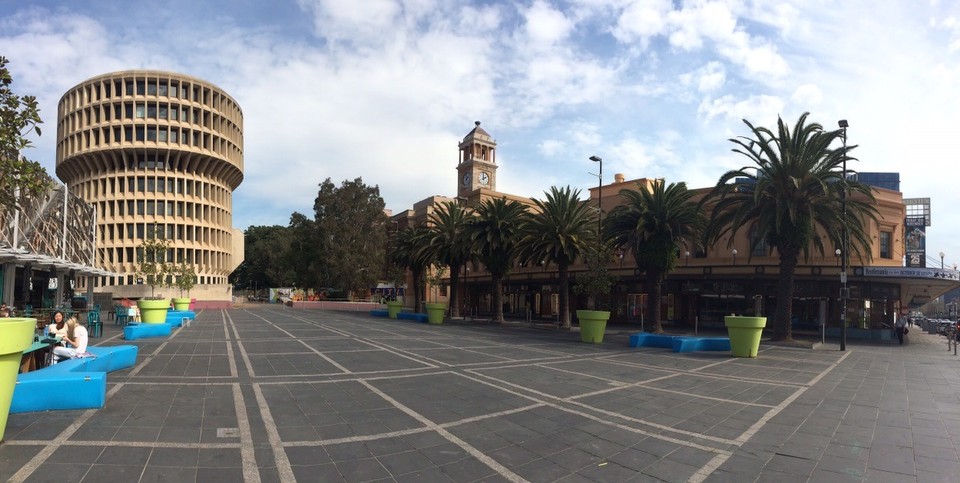 Australia - Newcastle - A square with another church in the back. 