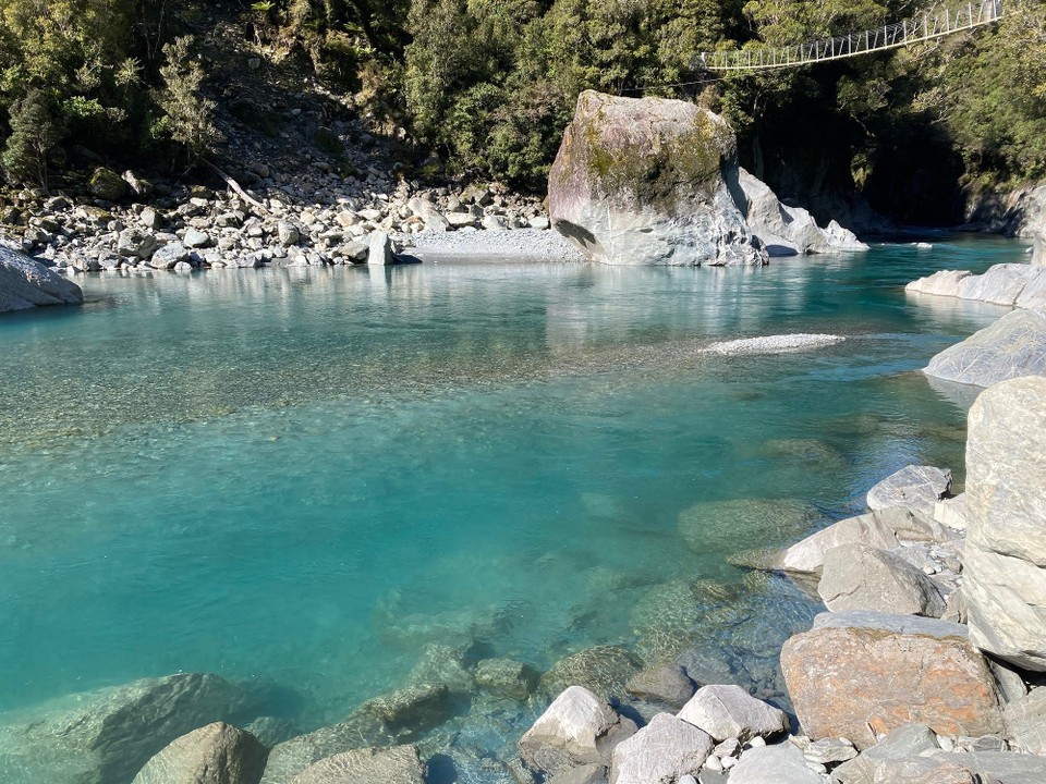Neuseeland - Whataroa - Hängebrücke 🤩 und die Wasserfarbe erst!