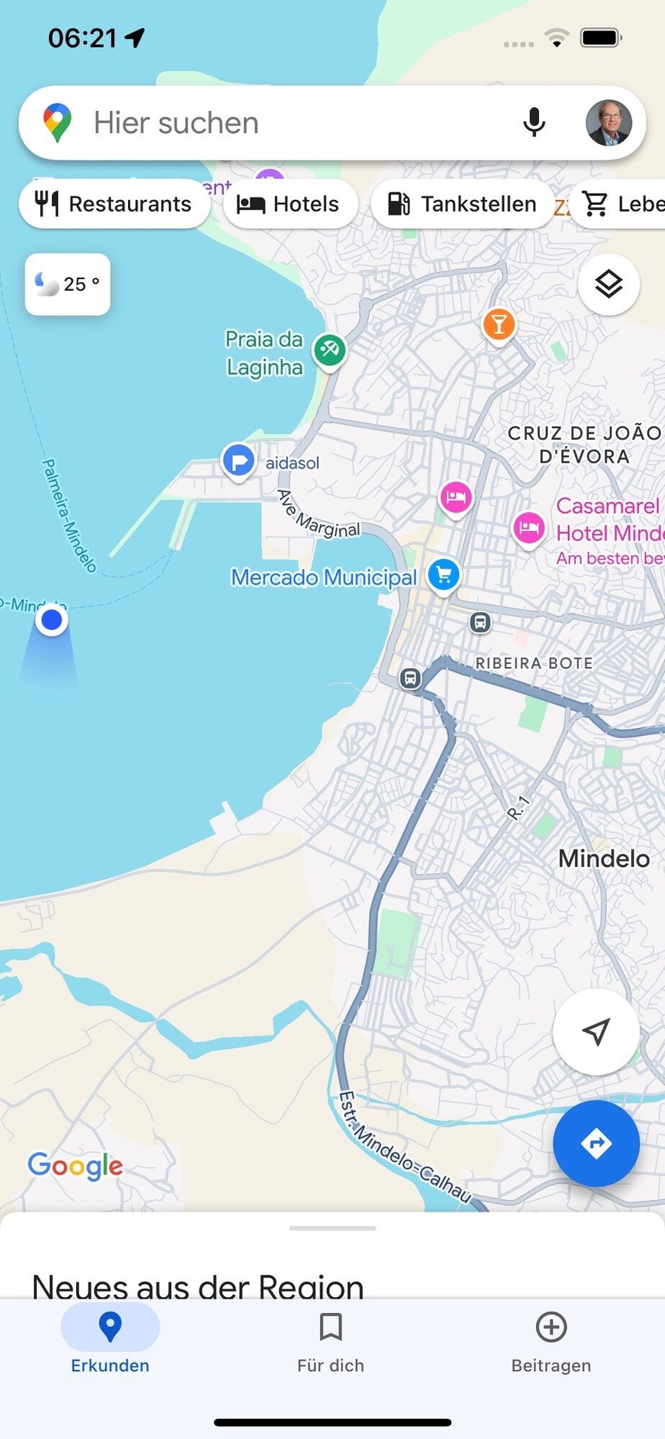 Kap Verde - Mindelo - Lage des Schiffs beim einlaufen