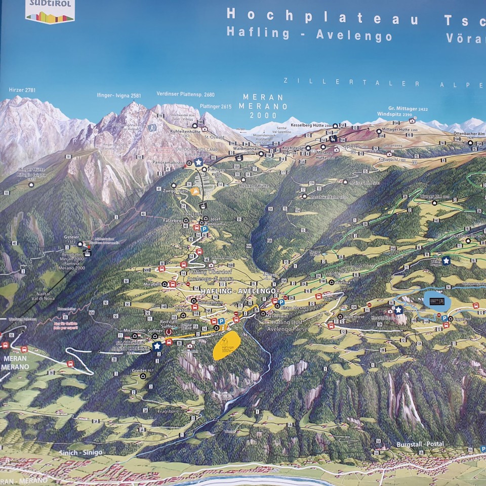 Italien - Meran - Wir fahren heute bis zur Falzebenbahn, die uns auf 1900 m bringt.