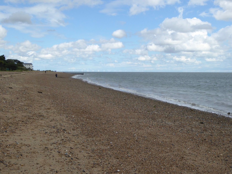 United Kingdom - Colchester - A windy, but warm (and dry - yippee!) walk back along the beach.