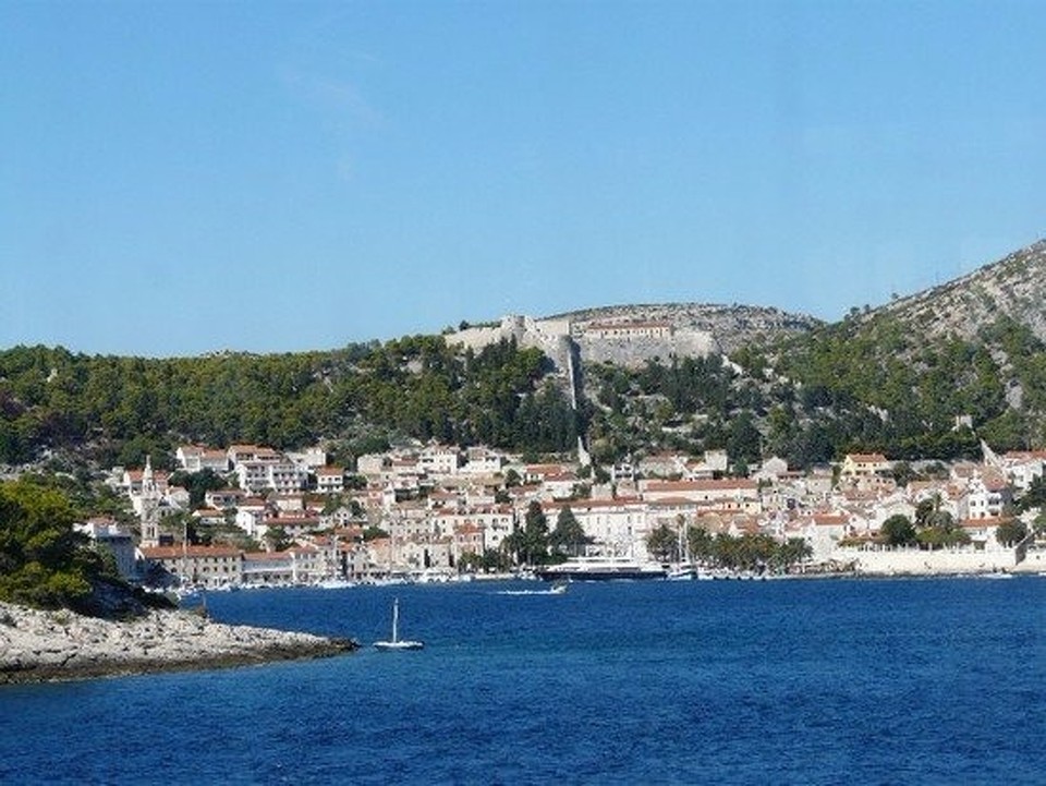 Croatia - Hvar - Hvar - first sighting from the ferry