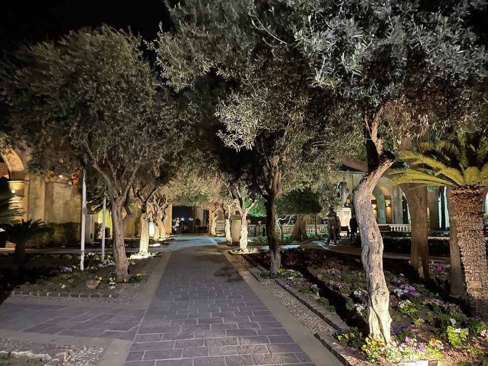 Malta - Valletta - Nach dem Abendessen gehen wir noch ein paar Schritte durch die Altstadt, die Gebäude sind echt toll mit der Beleuchtung in Szene gesetzt worden.