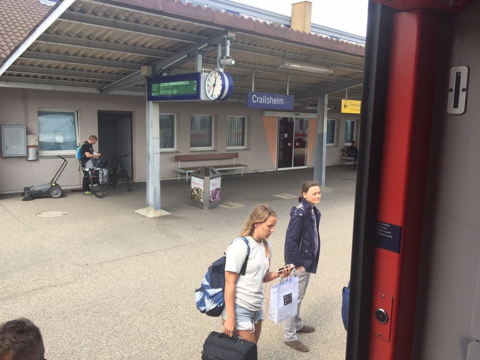 Germany - Ellwangen - On the train passing through Crailsheim. 