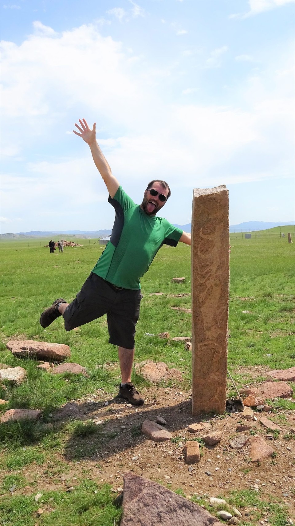 Mongolia - Murun - Luke keeping it interesting at the deer stones